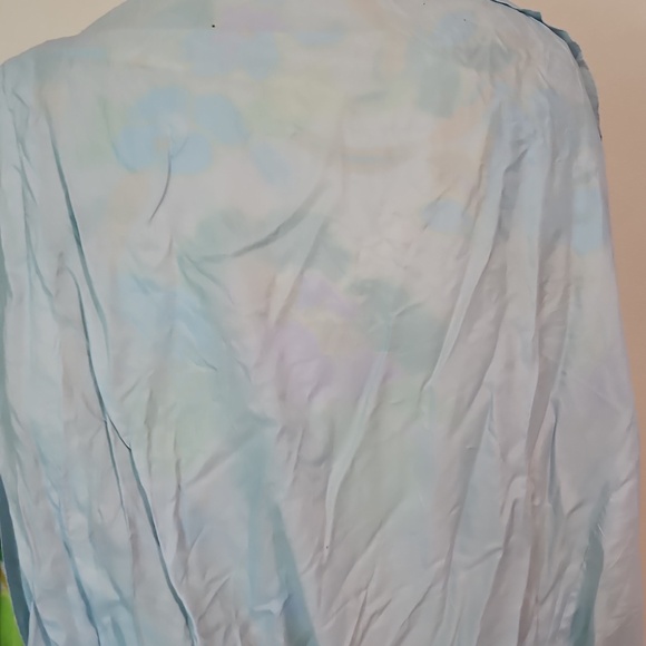 70s Floral Ruffle V-Neck Long Sleeve Maxi Dress - Green & Yellow M? - Picture 6 of 6